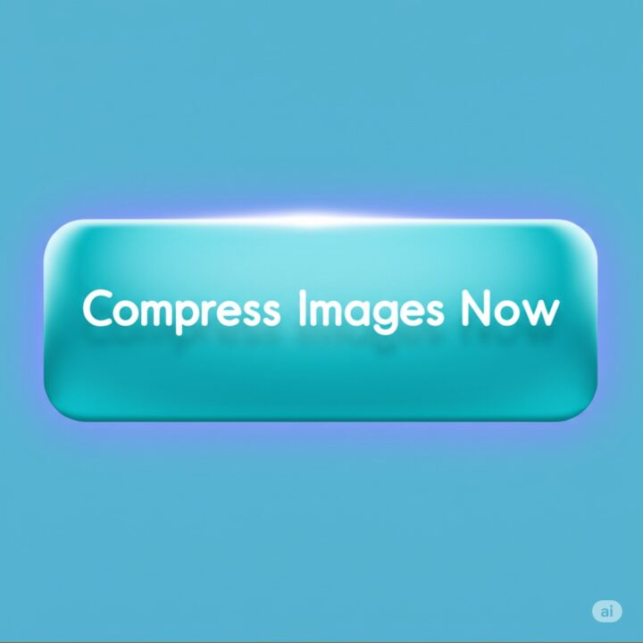 A glowing ‘Compress Images Now’ button, 3D style.