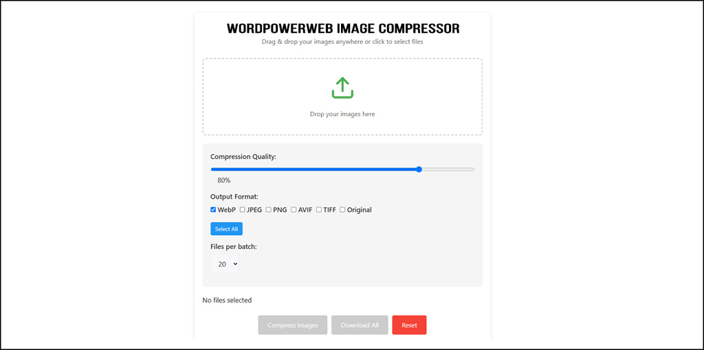 Screenshot of the tool’s interface with annotations